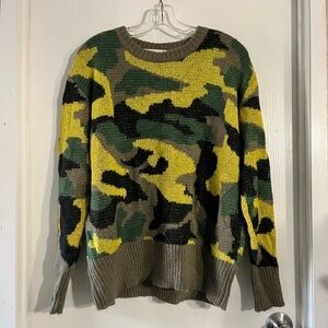 La Ven Camouflage Part-Wool Sweater